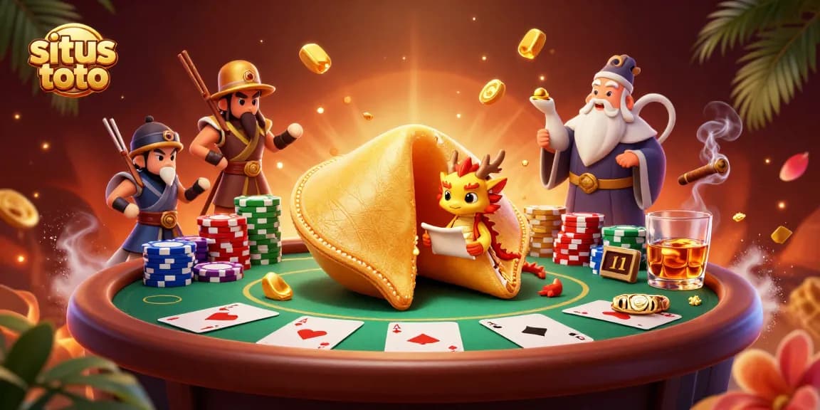 Engage with situs toto through an exciting 3D illustration of poker elements and mystical characters.