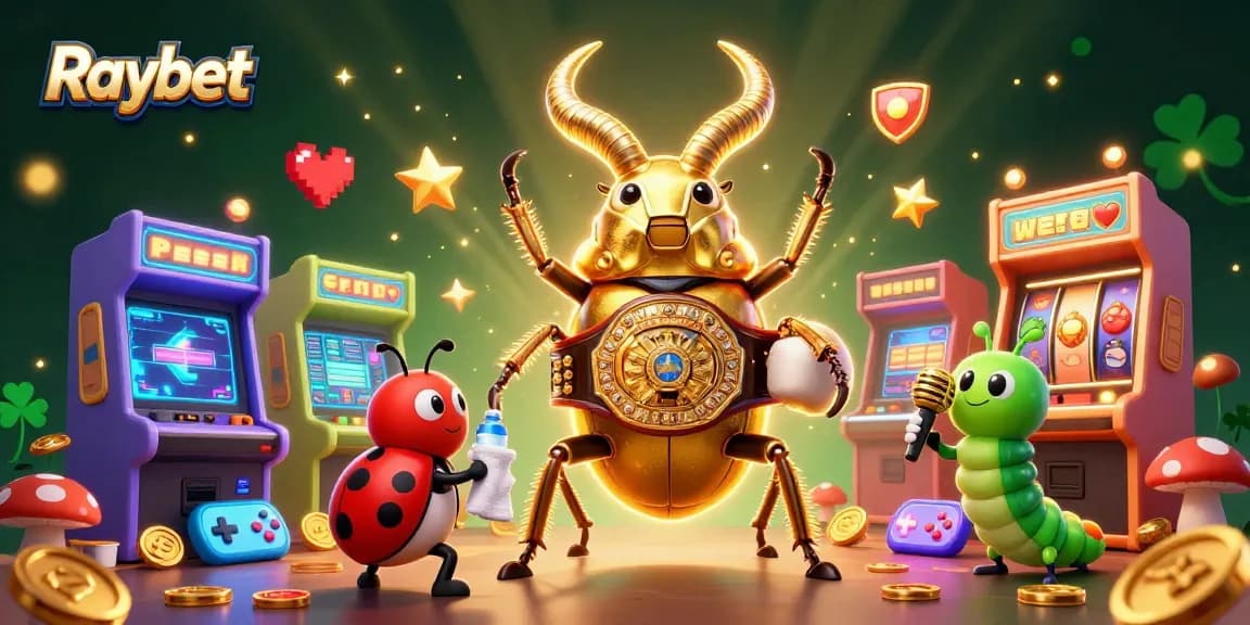 Experience the excitement of Raybet slots with glowing characters, dynamic game elements, and vibrant colors in a captivating 3D scene.