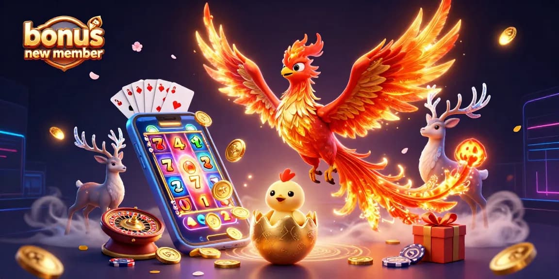 Experience the thrill of winning with the bonus new member at Olympus1000 Casino, featuring vibrant characters and slots.