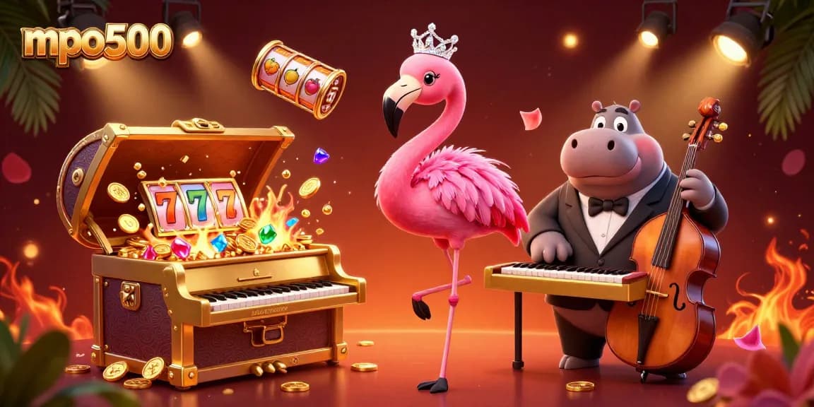 Experience the vibrant casino atmosphere at mpo500 with lively 3D characters and dynamic gaming elements.