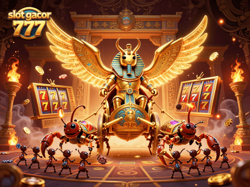 Experience thrilling slots and big wins with slot gacor 777 in this vibrant 3D illustration.