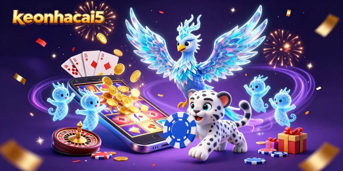 Engage with keonhacai5's captivating ice-themed scene featuring magical casino elements.