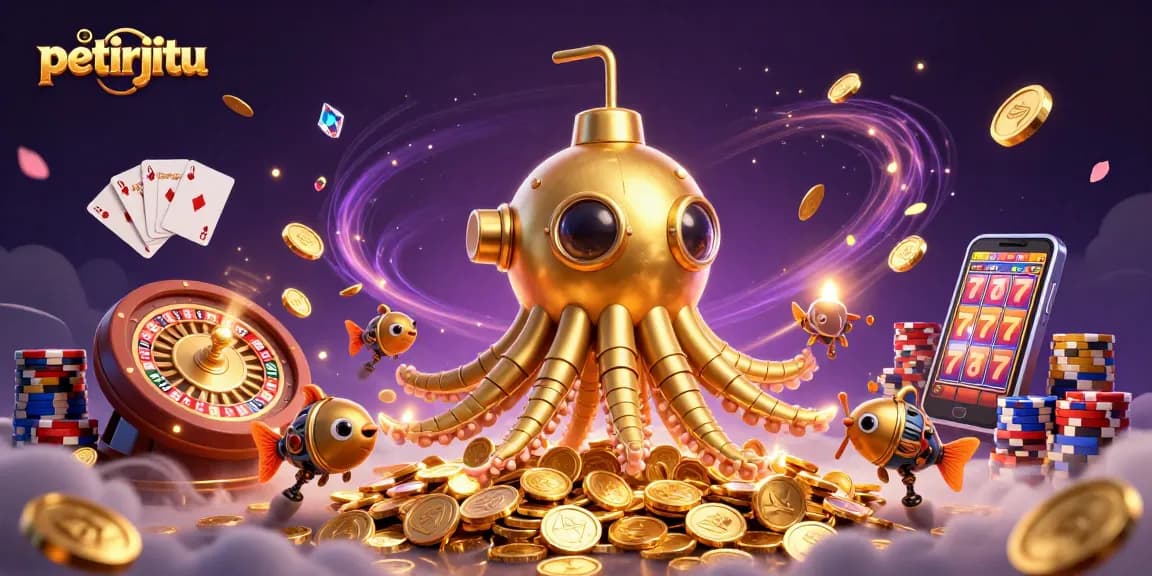 Naikkan kemenangan Anda di petirjitu dengan grafik game yang menarik dari koin emas dan simbol utama.
