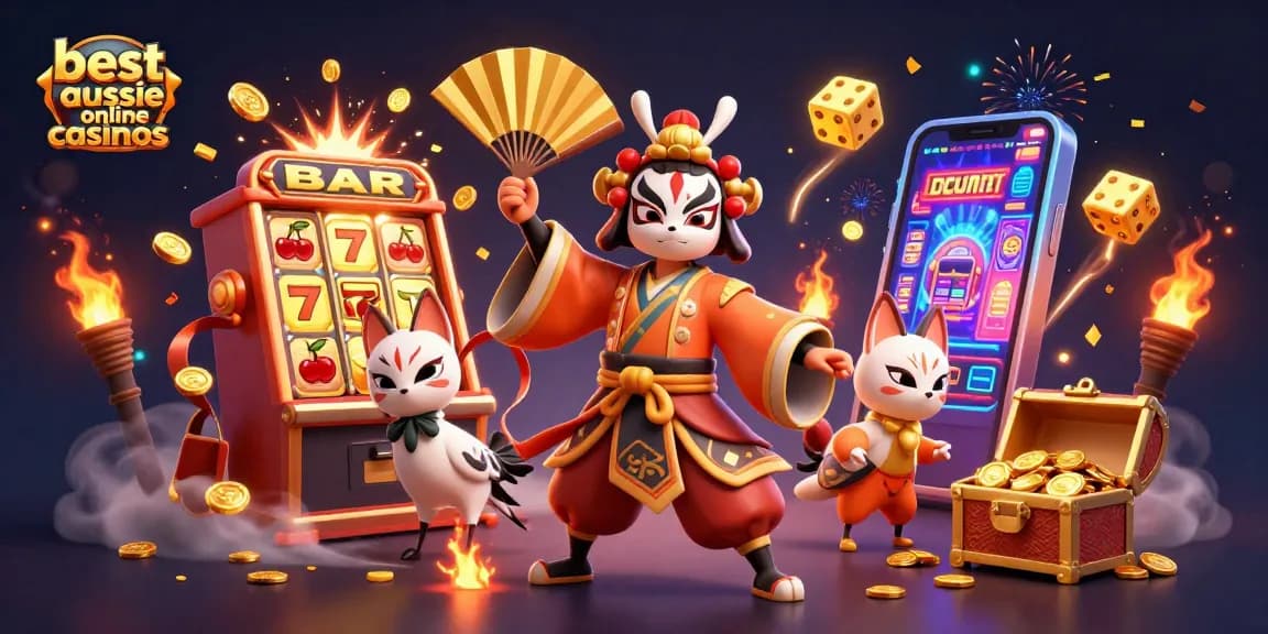 Engage in thrilling adventures at best aussie online casinos with vibrant 3D kabuki and jackpot excitement.