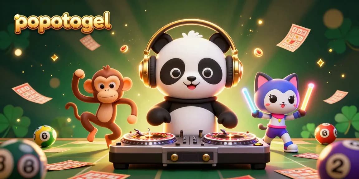 Experience the excitement of popotogel with lively characters and vibrant lottery gaming elements.