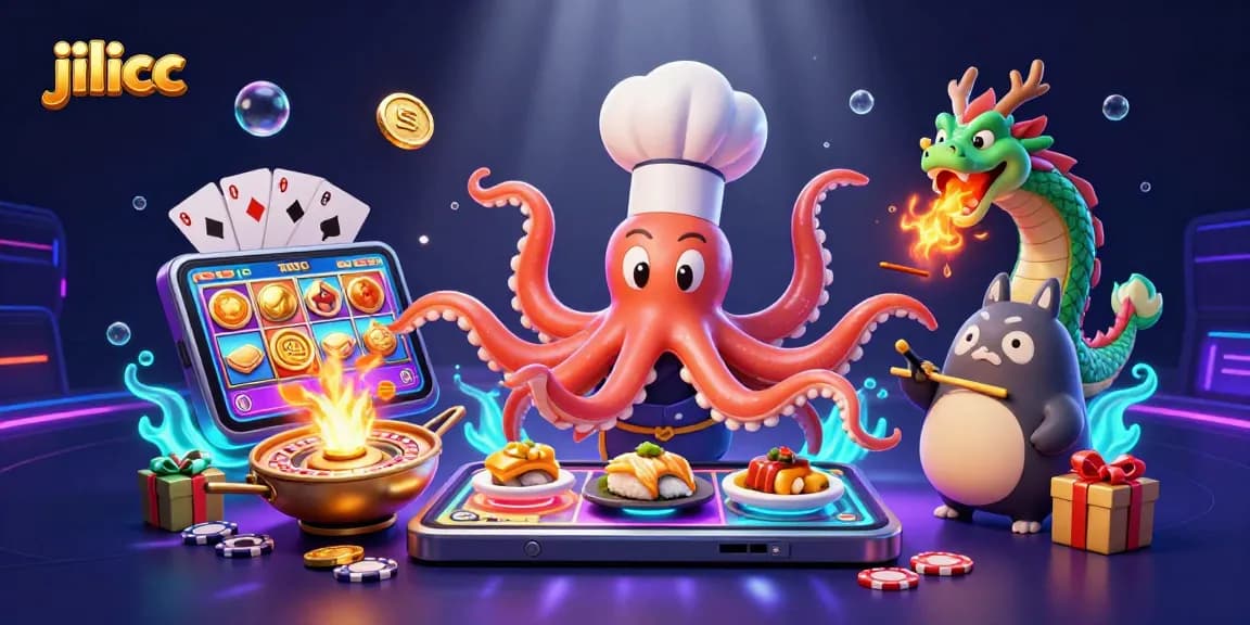 Engage in thrilling gaming experiences at jilicc with the octopus chef, dragon, and tanuki customer!