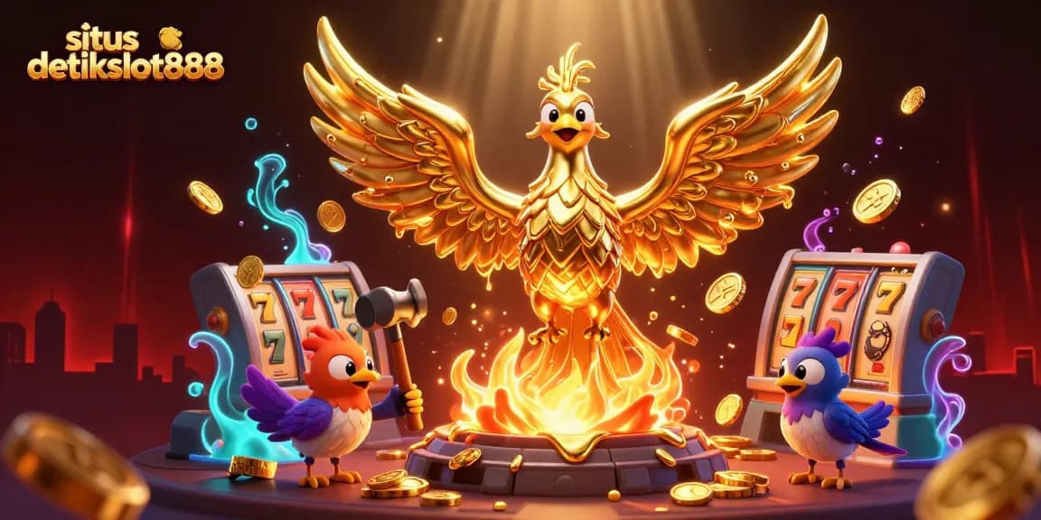 Slot gacor menarik di situs detikslot888 dengan phoenix emas dan elemen kasino memukau.