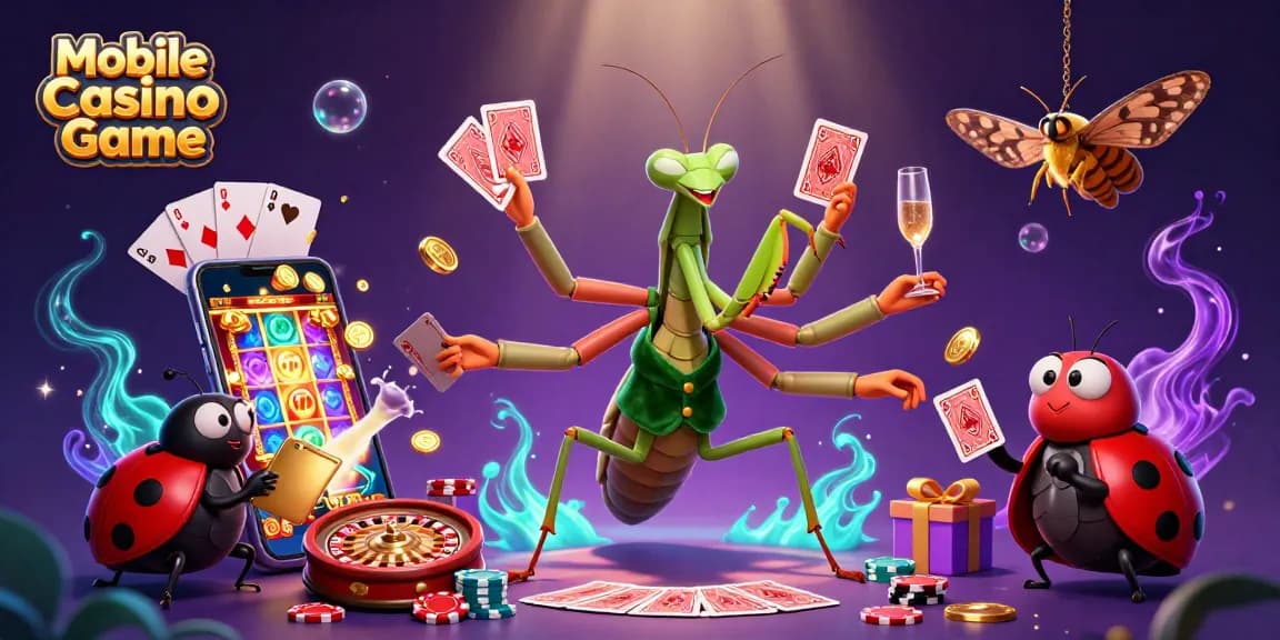 Experience Mobile Casino Game excitement with characters engaged in thrilling casino activities.