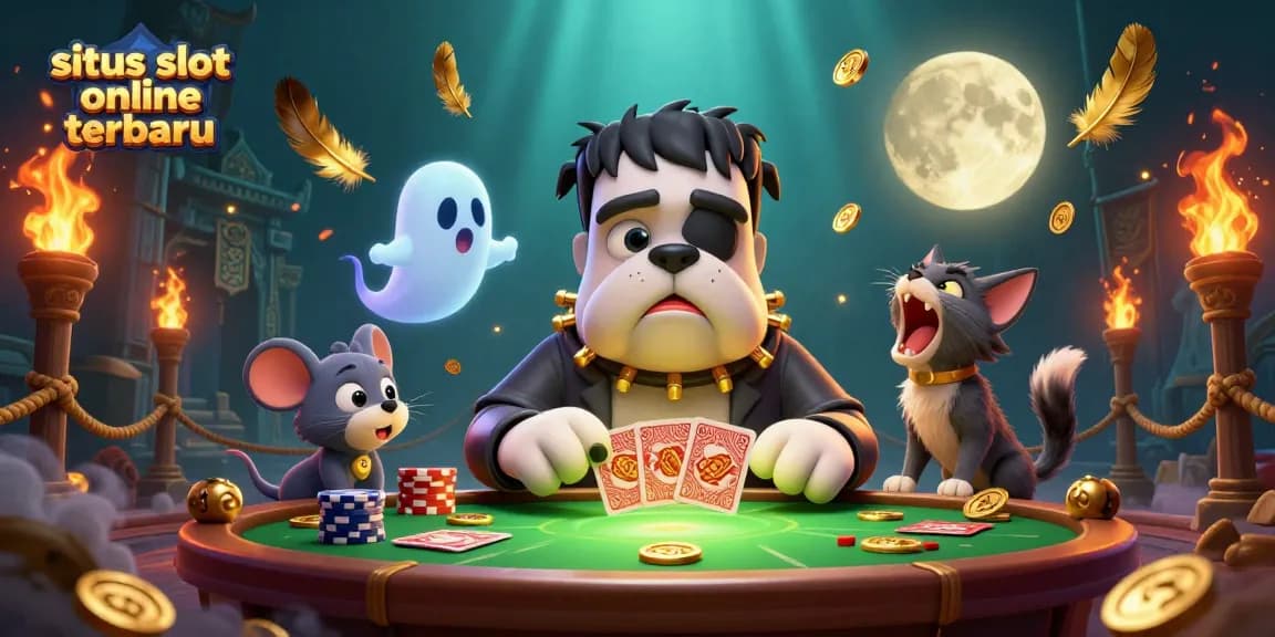Play thrilling slots at situs slot online terbaru, featuring vibrant 3D casino characters in a dynamic gaming scene.