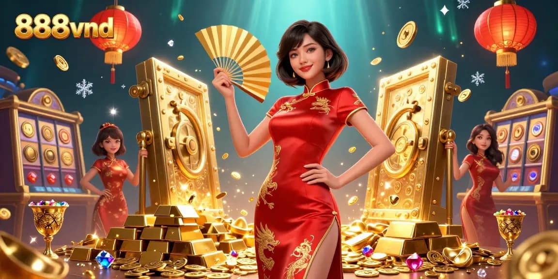Experience thrilling wins at 888vnd with vibrant casino elements, cascading coins, and engaging games.