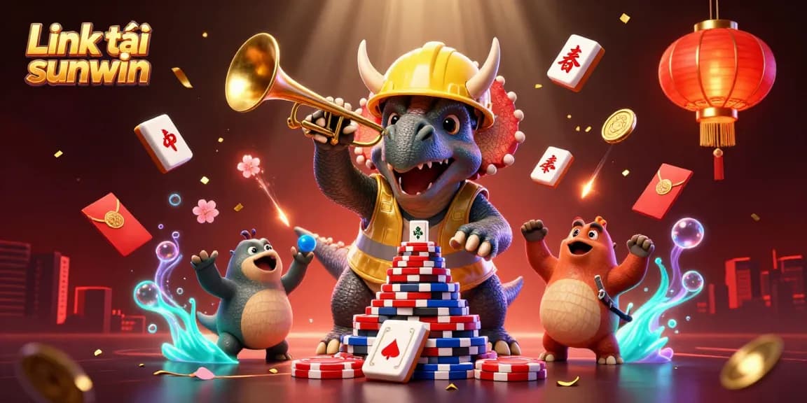 Winning strategies and excitement from Link tải sunwin illustrated with vibrant casino elements.