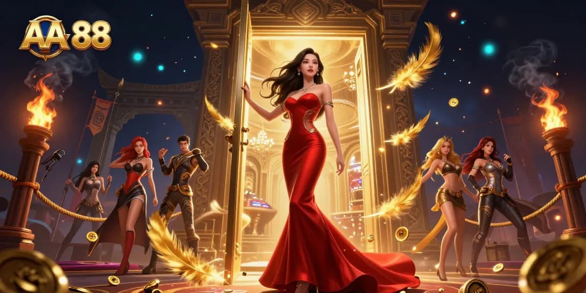 Experience the allure of AA 88 with captivating visuals of a VIP casino scene.