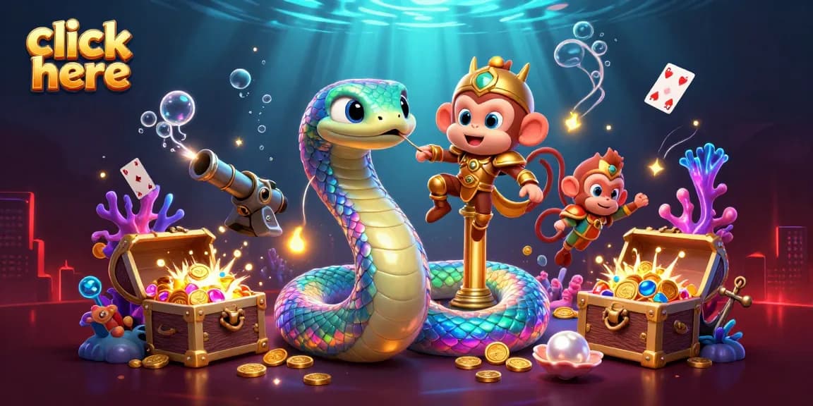 Click here to discover the vibrant world of online gaming with dynamic 3D elements in this captivating illustration.