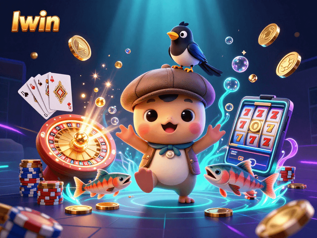 Iwin players spin the roulette and enjoy colorful casino elements in a captivating 3D scene.