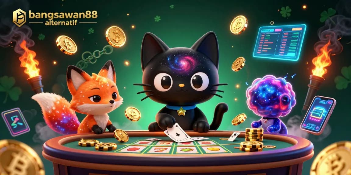 Experience thrilling gameplay at bangsawan88 alternatif with vibrant visuals of a cosmic casino.