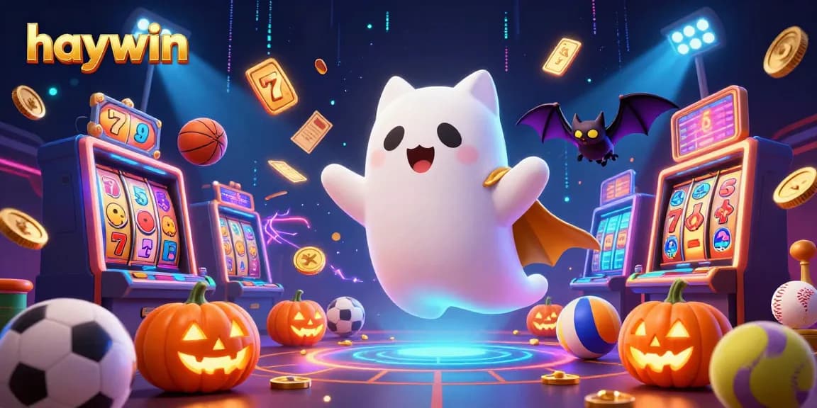 Experience winning thrills at Haywin, featuring a lively ghost cat and vampire bat in a dynamic online casino.