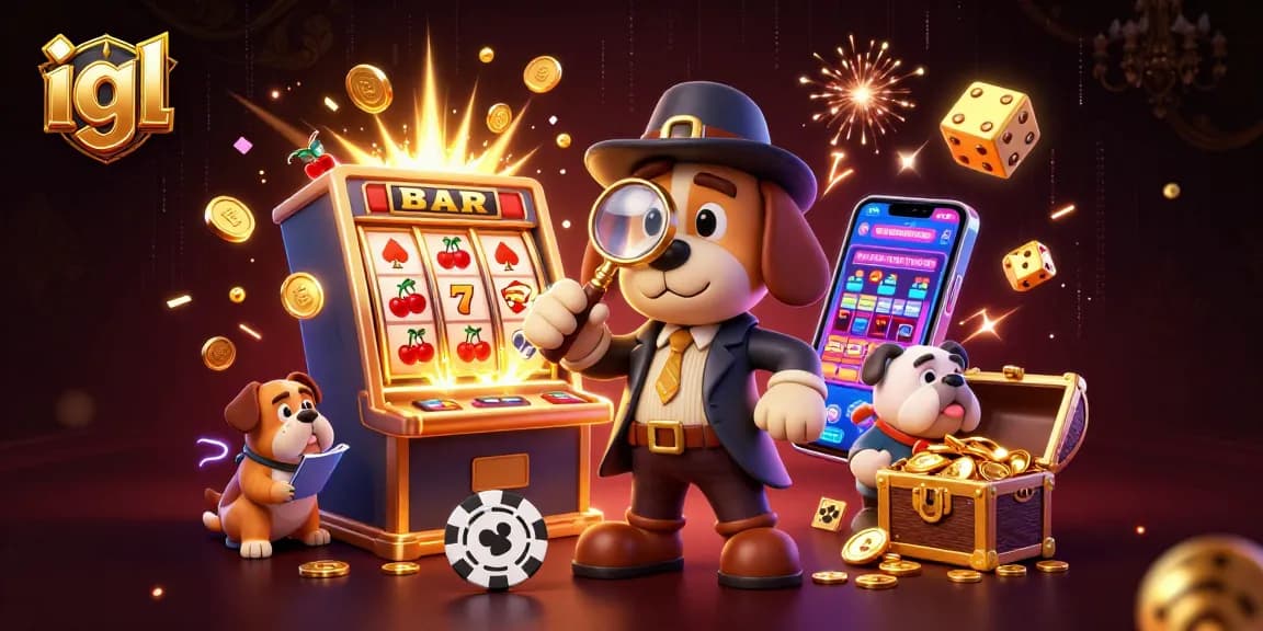 Spin to win at IGL with a dynamic 3D illustration featuring a detective uncovering poker chip clues.