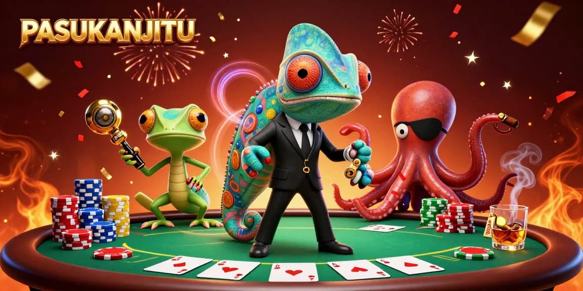 Experience PASUKANJITU with vibrant scenes of thrilling poker action featuring dynamic characters.