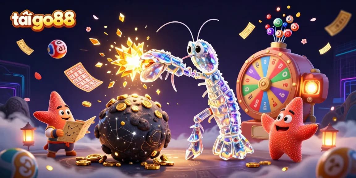 Experience the thrill of tải go88 with an exciting galaxy-themed casino scene, bursting with vibrant game elements.