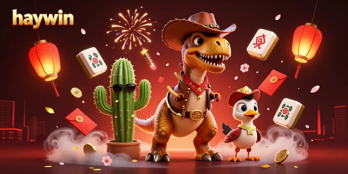 Experience thrilling games at Haywin with this vibrant casino scene featuring exciting cartoon characters.