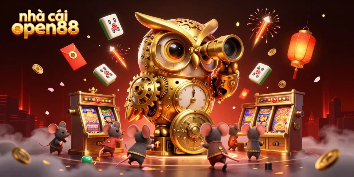 Engage with the thrilling world of nhà cái open88 as vibrant animated elements fill a lively casino scene.