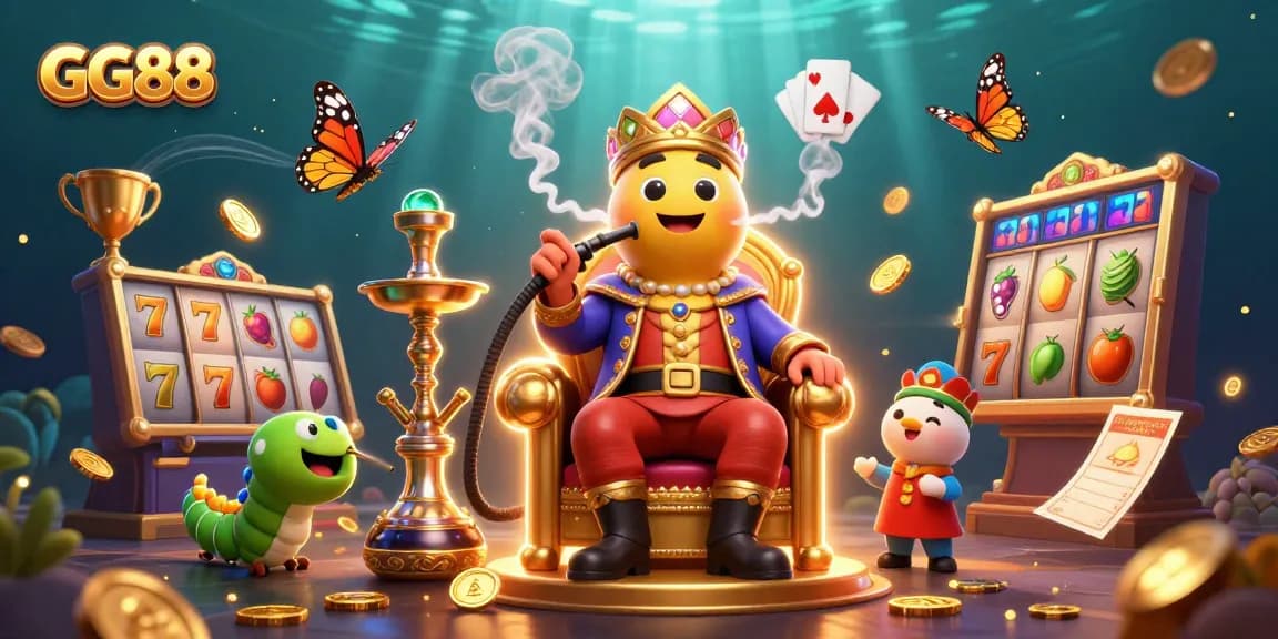 Win big with GG88 at this vibrant casino scene featuring dynamic slot game elements.