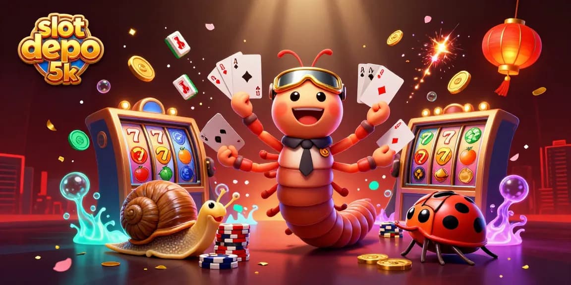 Join the excitement of slot depo 5k as a millipede dealer fans cards and a high-roller pushes chips.