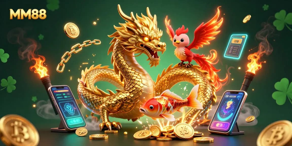 Experience thrilling wins at MM88 with golden dragon and vibrant gaming elements.