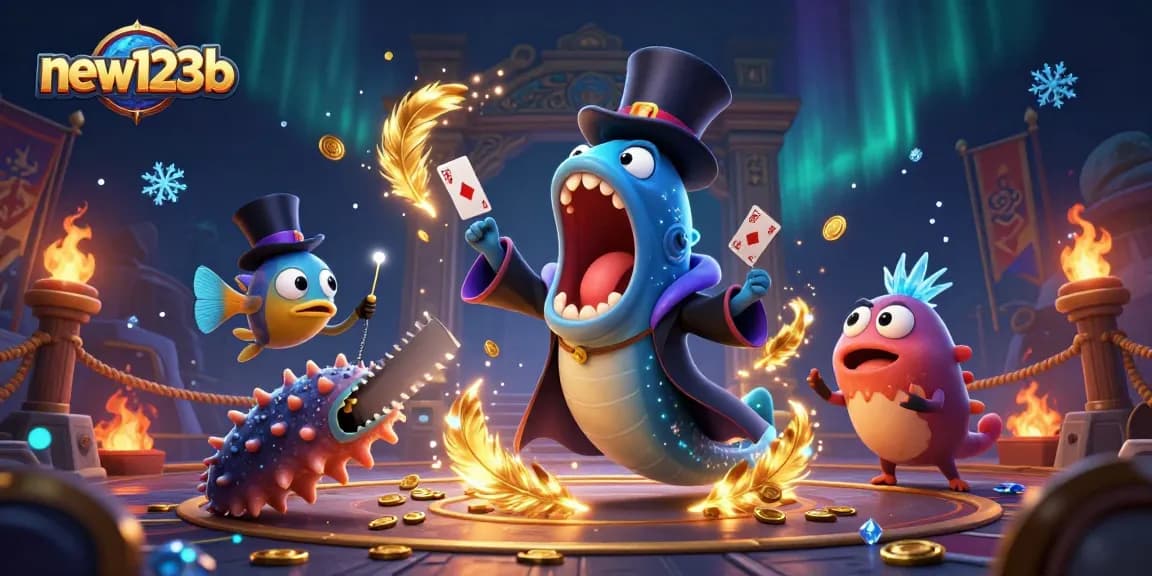 Engage with new123b and experience thrilling card tricks performed by a bioluminescent eel in a magical casino