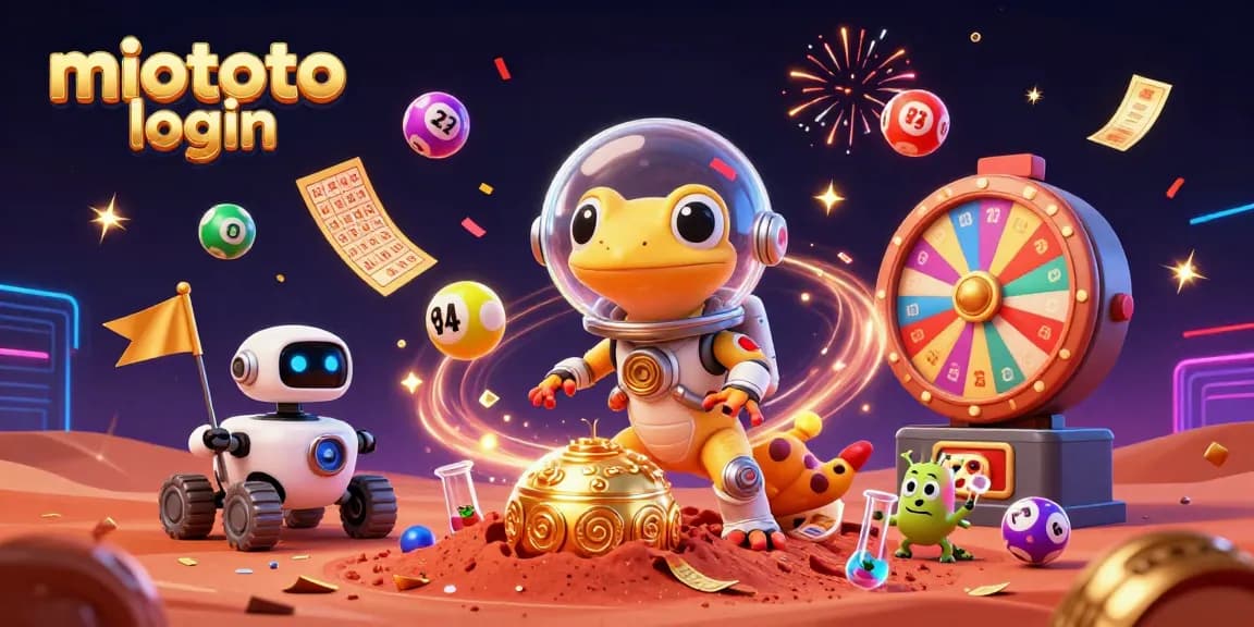 Engage in winning opportunities with miototo login amidst a vibrant cosmic casino scene.