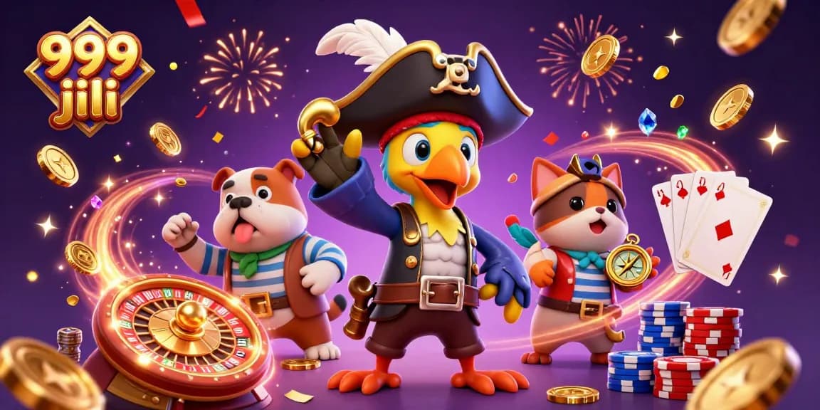 Experience thrilling games at 999 jili with immersive casino scenes and vibrant illustrations.