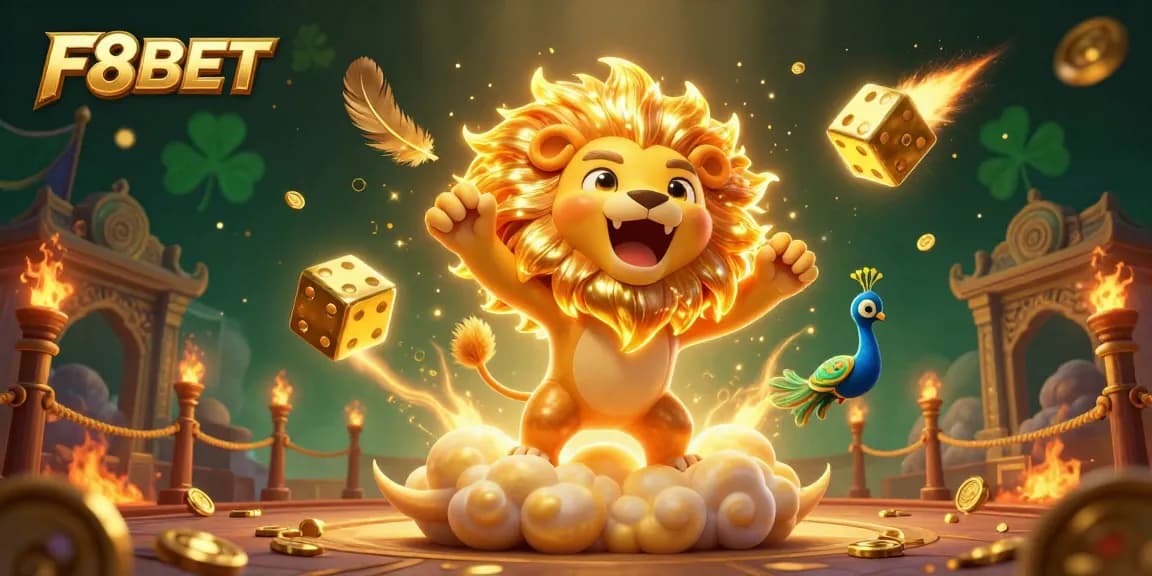 Play and win at F8BET with this vibrant 3D illustration of casino games and characters energizing the gambling experience.