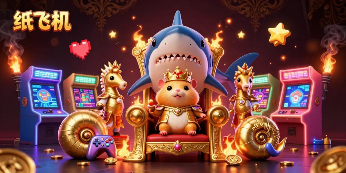 Engage with 纸飞机 through a vibrant, colorful gambling scene featuring unique characters and arcade game elements.