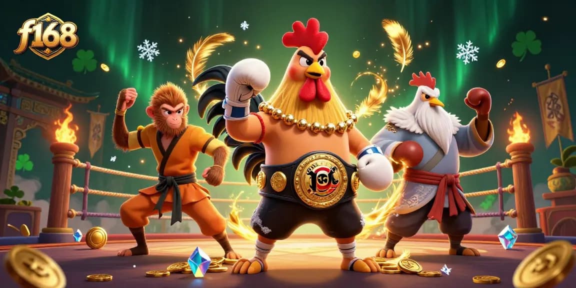 Experience the thrill of f168 casino through a dynamic, illustrated scene with vibrant characters and gaming elements.