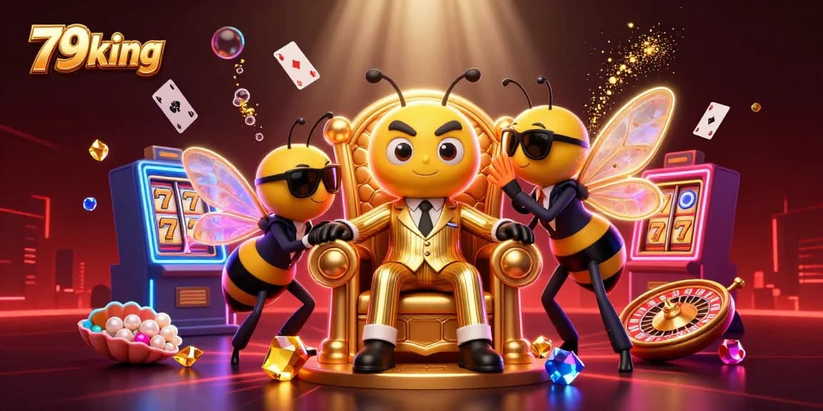 Engaging 79king casino scene featuring a bumblebee mob boss and vibrant gaming elements.