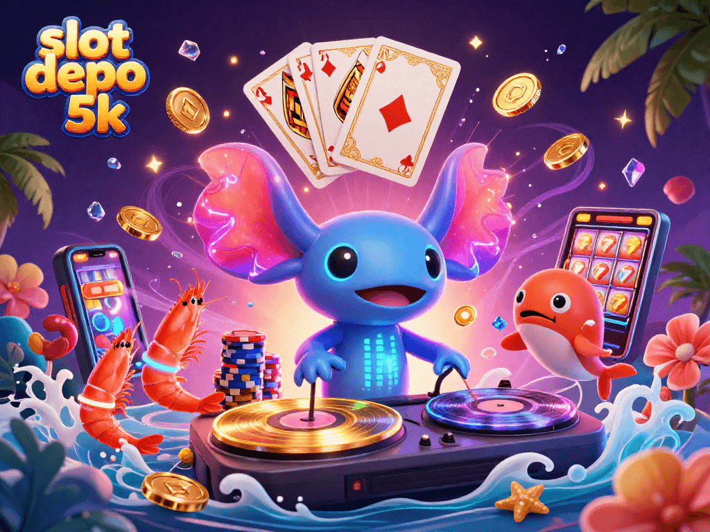 Spin and win at the vibrant slot depo 5k with neon-themed underwater casino elements.