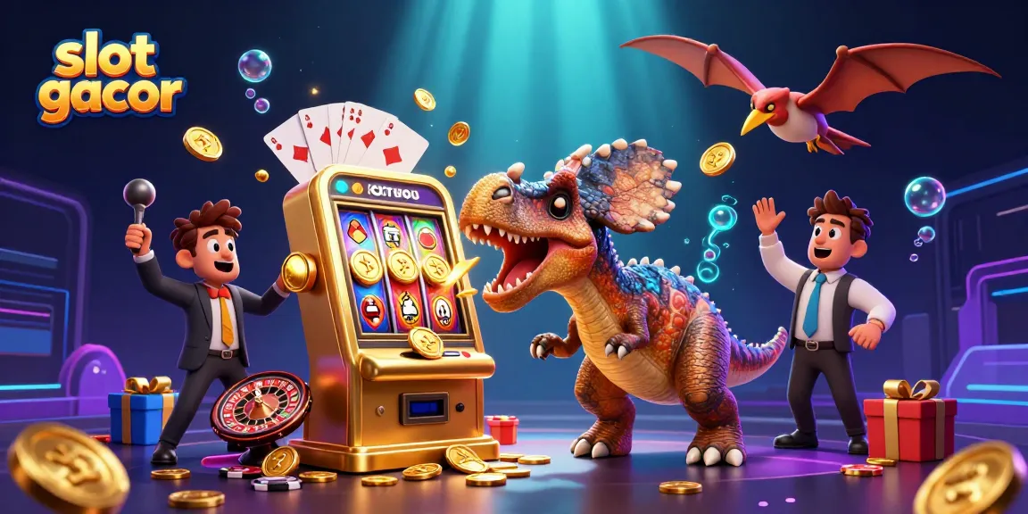 Experience excitement with slot gacor as a pachycephalosaurus hits a jackpot slot machine.