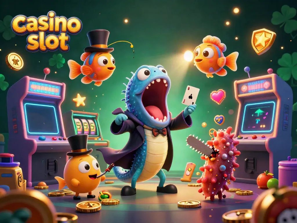 Experience thrilling casino slot action with whimsical sea creatures performing tricks in a vibrant 3D setting.