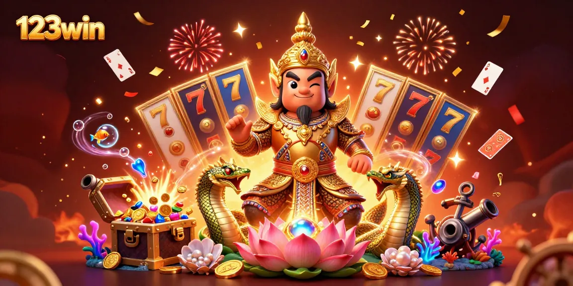 Catch the winning excitement at 123win with an engaging casino scene full of vibrant illustrations.