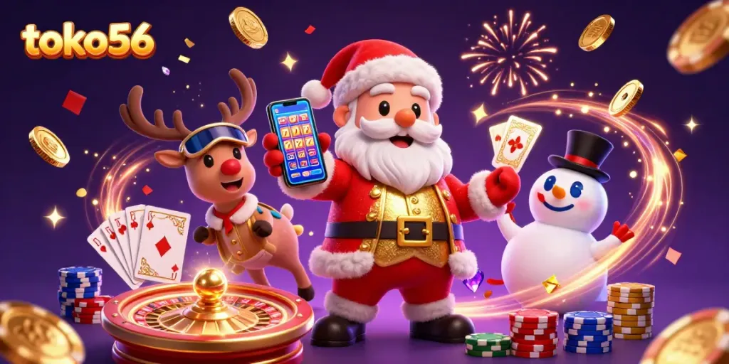 Memenangkan jackpot dengan toko56 sambil menikmati suasana kasino yang ceria dan meriah.