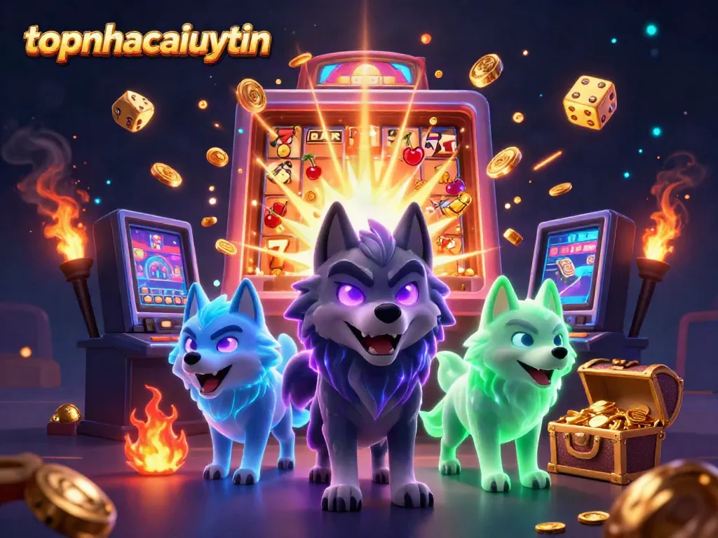 Experience thrilling jackpots with topnhacaiuytin's exciting slot machine and mystical wolf characters.