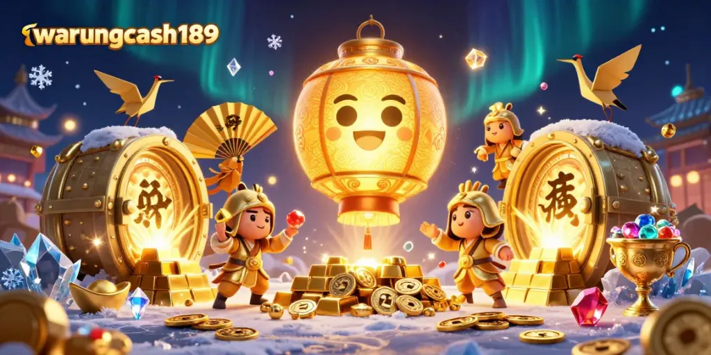 Engage with warungcash189's thrilling gameplay in a colorful casino spectacle filled with lucky symbols.