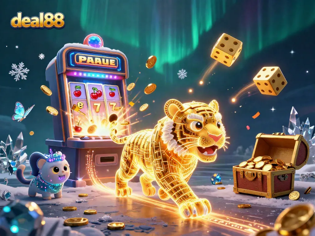 Experience thrilling deal88 adventures in a vibrant casino setting with neon visuals and jackpot excitement