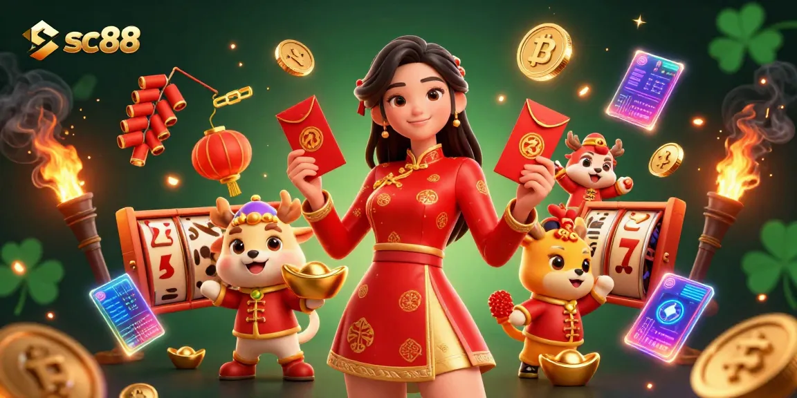 Win big with exciting games at sc88, featuring vibrant Lunar New Year celebrations and dynamic casino elements.