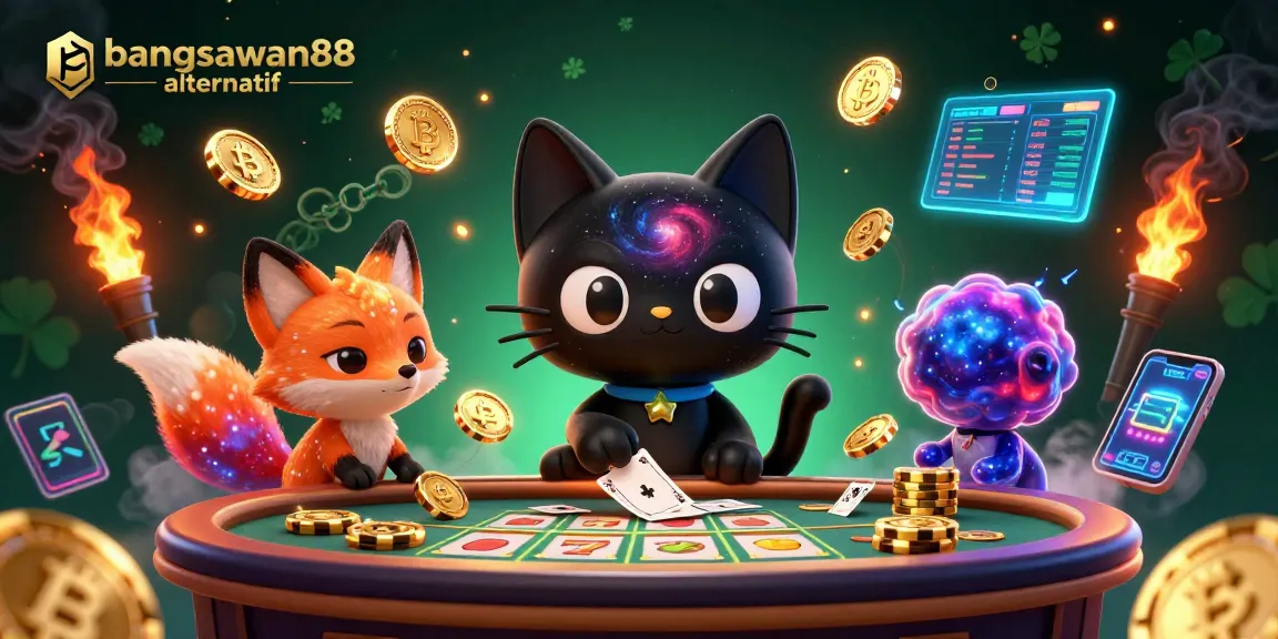 Experience thrilling gameplay at bangsawan88 alternatif with vibrant visuals of a cosmic casino.