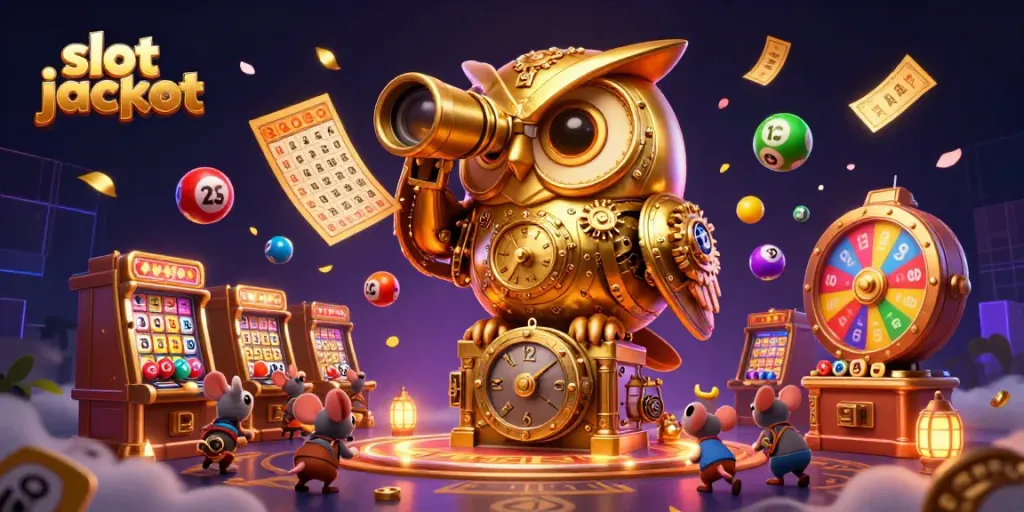 Engage with slot jackpot on an exciting casino floor surrounded by dynamic elements and colorful games.