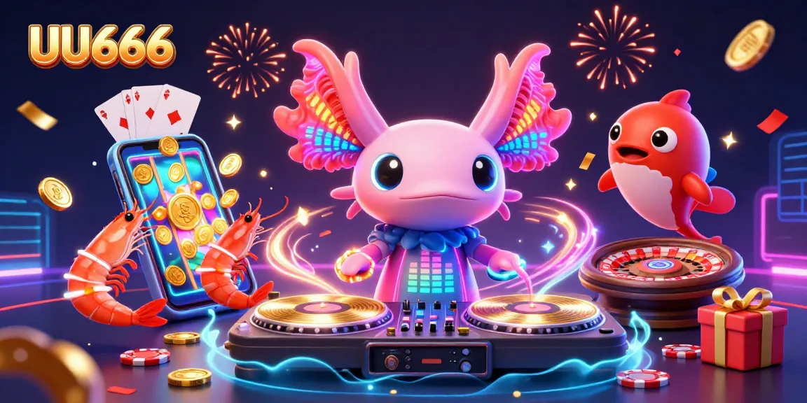 Spin the reels with UU666's vibrant gaming universe featuring neon characters and slot games!