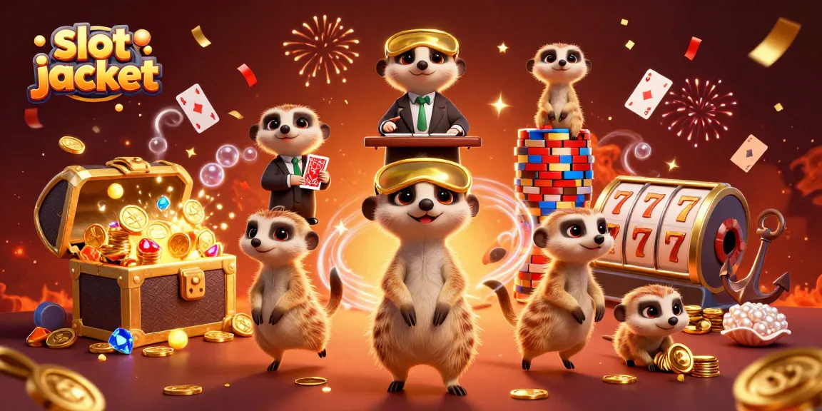 Menangkan slot jackpot di kasino online dengan gambar koloni meerkat yang mengoperasikan kasino dengan keberuntungan besar.