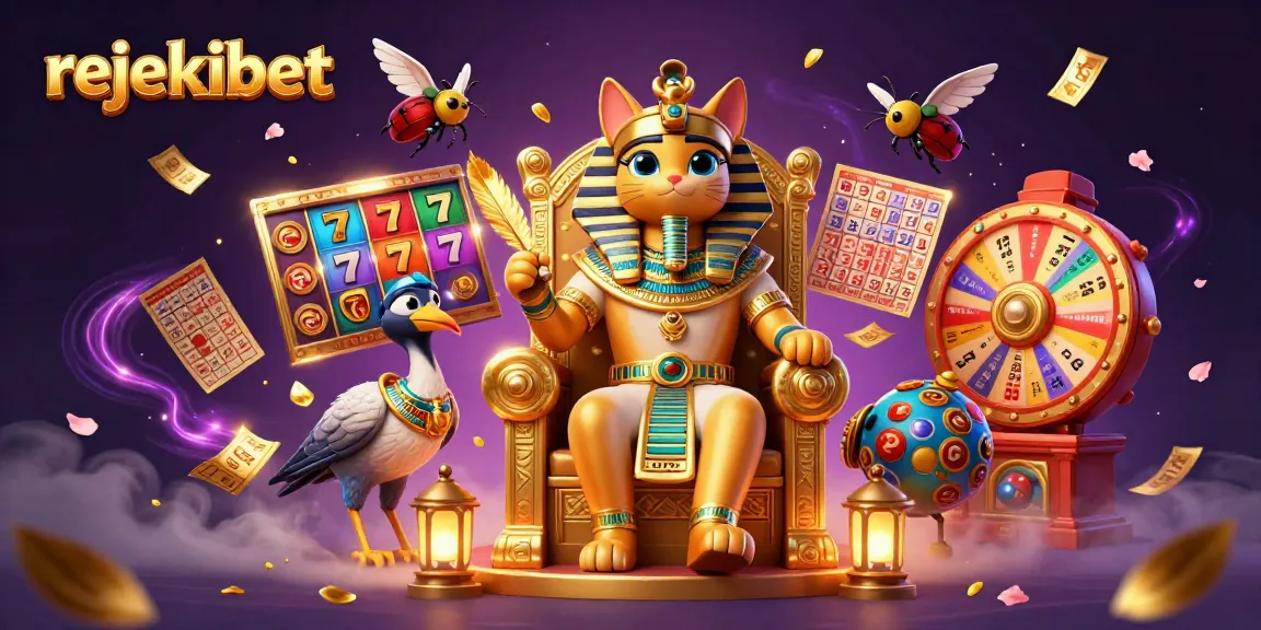 Experience the thrill with rejekibet as the Egyptian pharaoh cat reigns over dynamic slot reels and jackpot excitement.