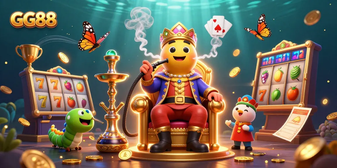 Win big with GG88 at this vibrant casino scene featuring dynamic slot game elements.